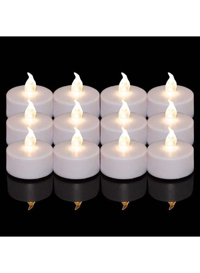 12-Pack Battery Operated LED Tea Lights – Flameless Flickering Candles with 200+ Hours Long-Lasting Warm White Glow – Safe & Realistic Electronic Candles for Weddings, Birthdays & Home Decor - Image 5